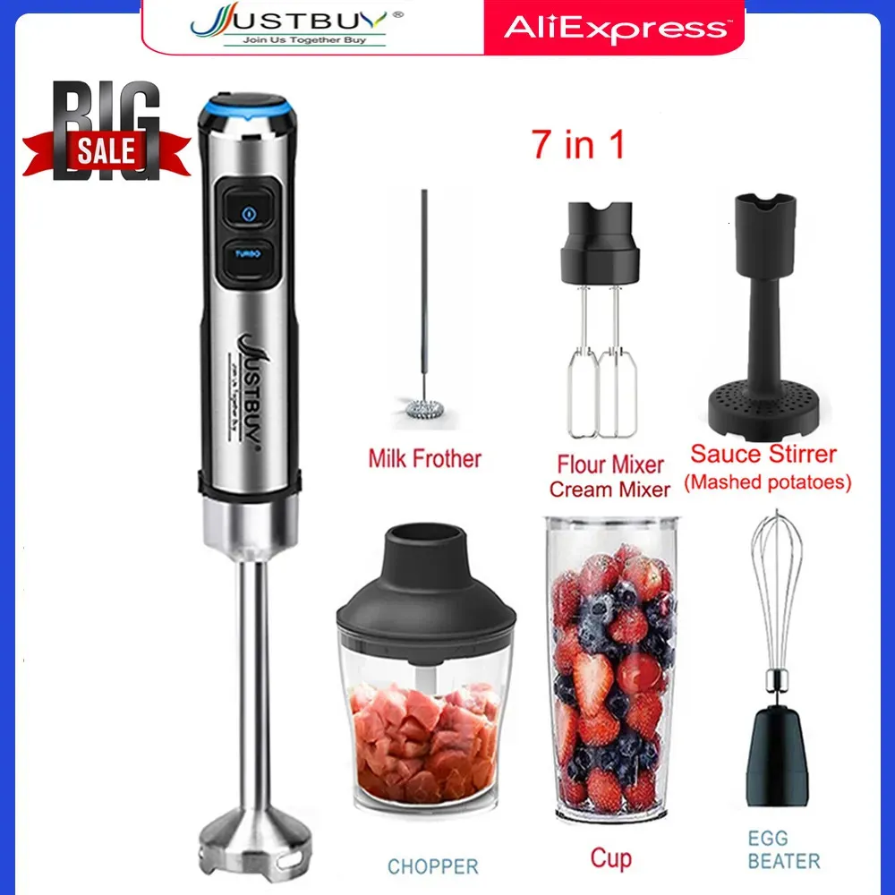 Fruktgrönsaksverktyg LED Fabrikspris 1500W 64 i 1 Electric Stick Hand Commercial Blender Food Processor Egg Wisk Mixer Juicer Meat Grinder 231021