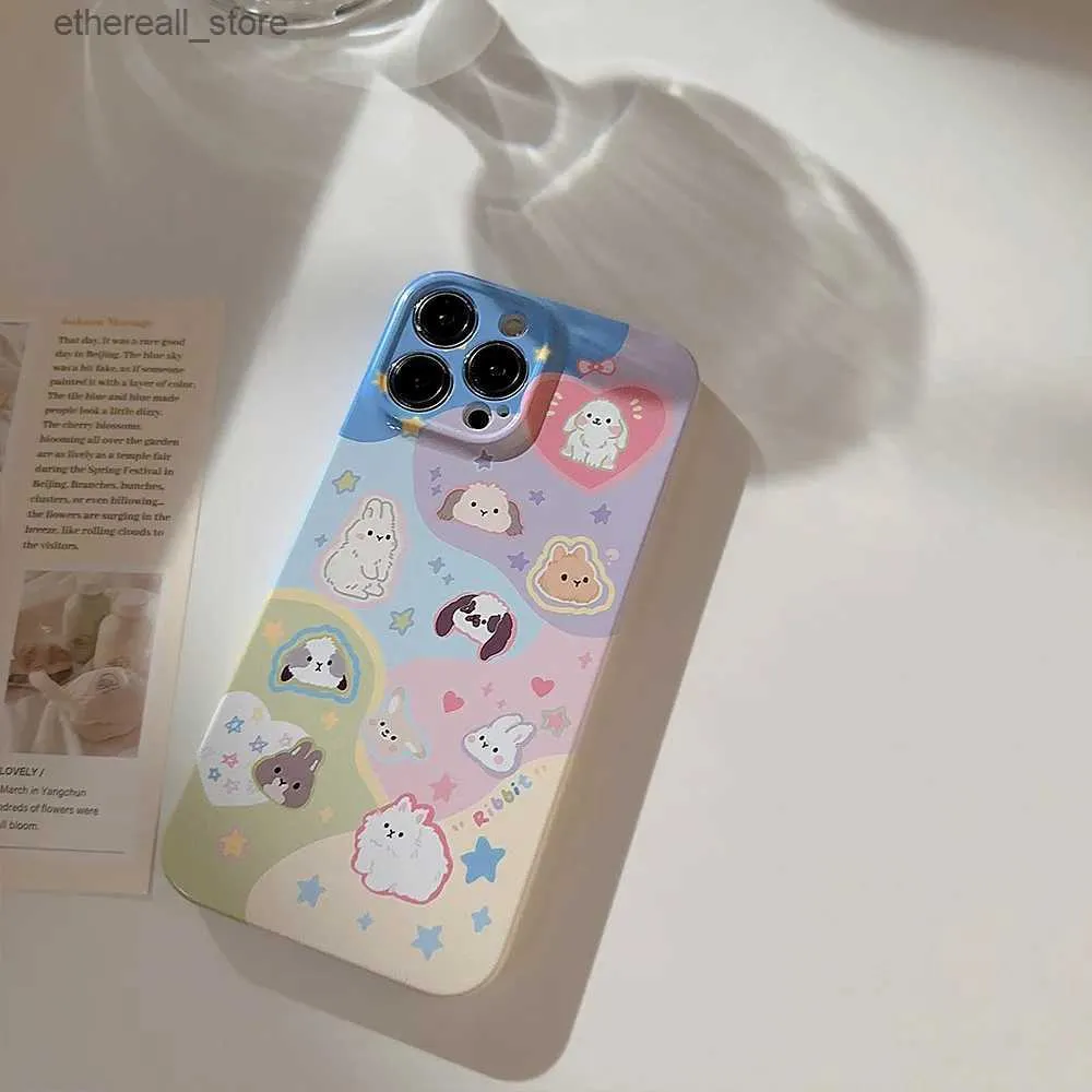 Handyhüllen Cartoon süße kleine Kaninchen Handyhülle für iPhone 14 13 12 11 Pro Max x XS 7 8 Plus SE 2020 stoßfeste Softshell Q231021