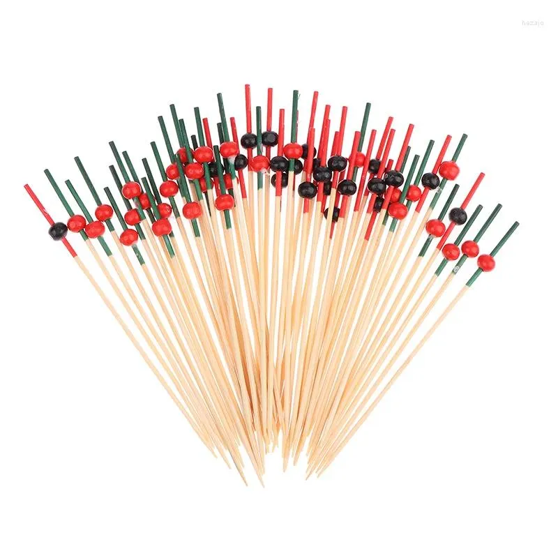 フォーク100pcs 12cm竹のつまようじピック