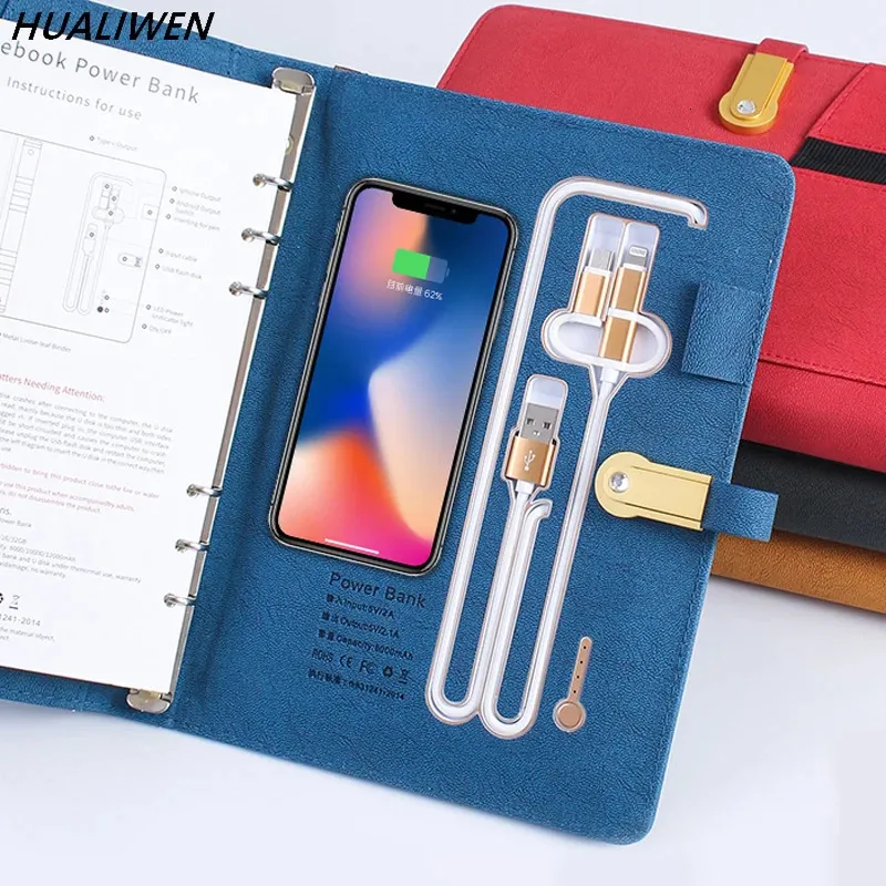 Power Notepad Multifunctional A5 Power Notebook: Wireless Charging, 8000mAh, Business ...