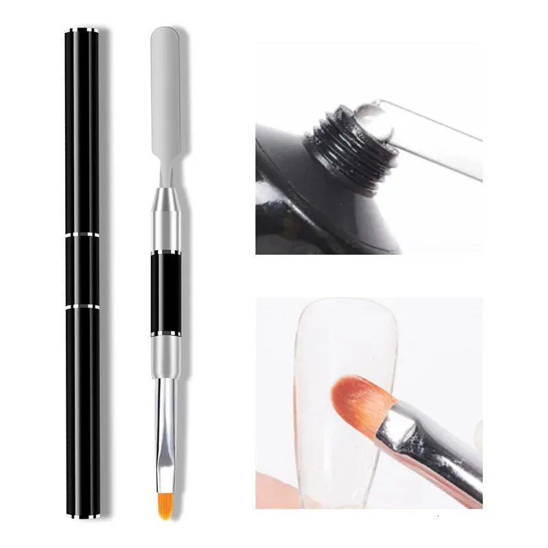 Narzędzia do makijażu 1PC Podwójnie zakończone paznokcie akryl żel UV przedłużenie Flower Malowanie pędzla pędzla szczotka szpatułka Stick Manicure Tool 231020