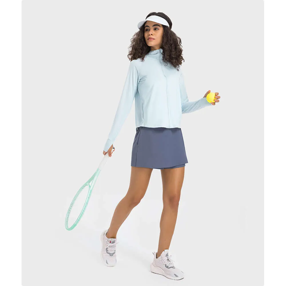 Lu Lu Align Lemons Yoga Coat Lulutop Women Golf Tennis Jackets Gym Women's Long Sleeve Top Sport Fitness Outdoor Breattable Stretch Kvinnliga sportkläder