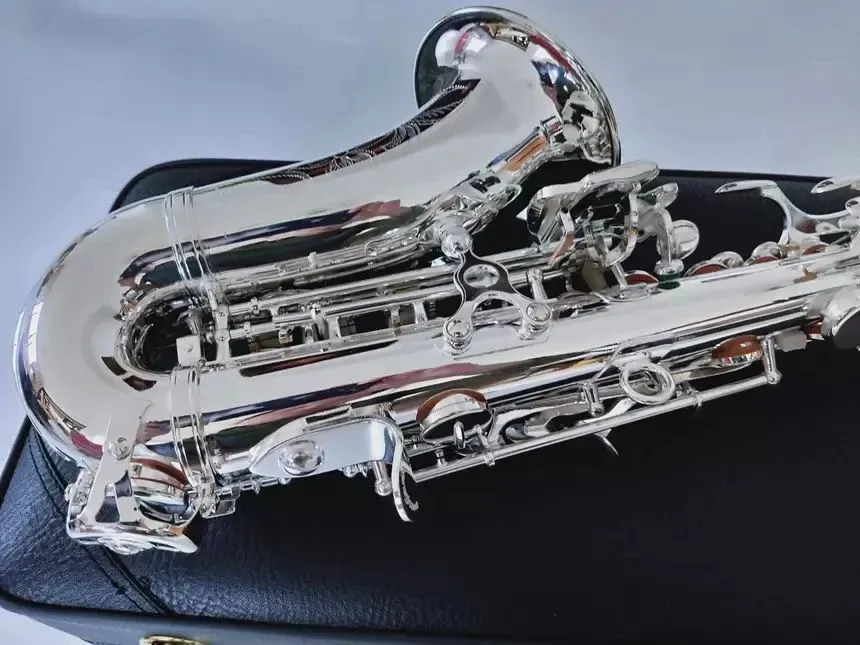 Silver Original 901 en-till-en-struktur B-Key Professional Curved Soprano Saxophone All-Silver Jazz Instrument Saxo Soprano 00 00