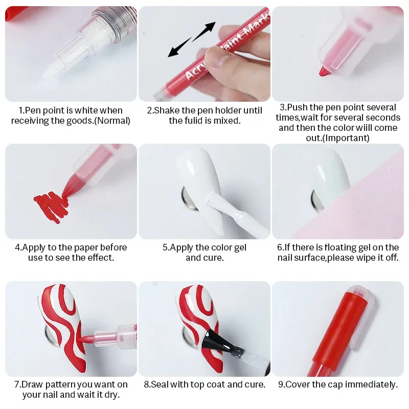 Nail Art Pen Set For 3D DIY Decoration, Nail Polish Paint Pens For 3D  Design Nail Beauty Tools From Tamaxbeauty, $0.97 | DHgate.Com