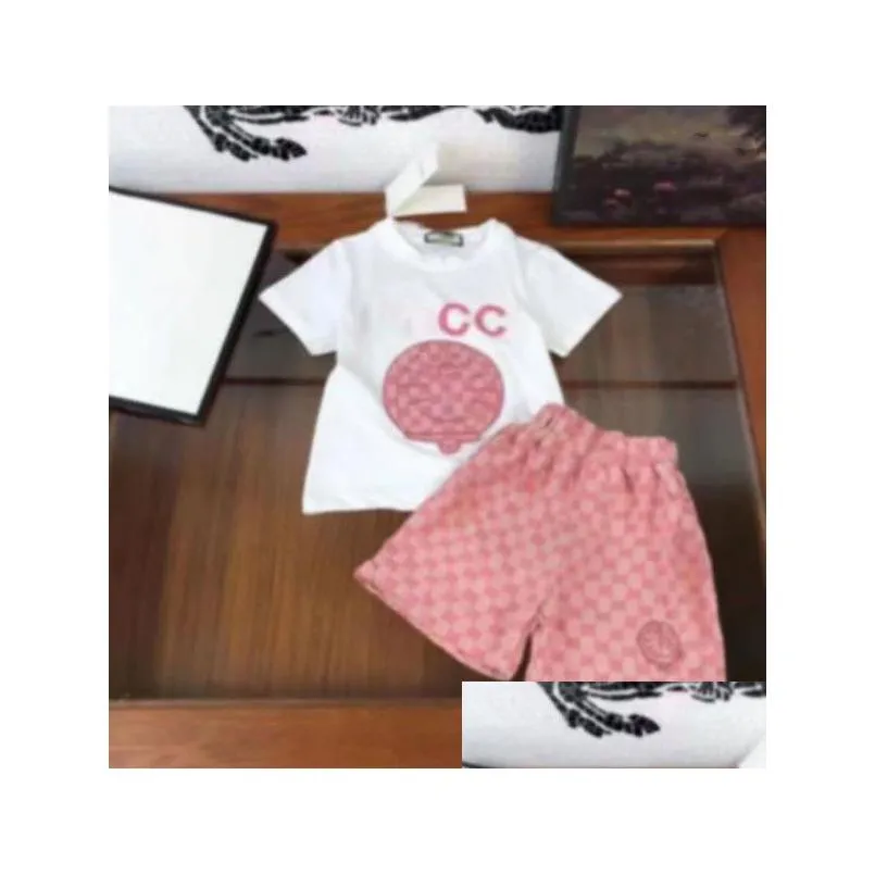 Fashion New Summer Clothing Sets Designer Brand Cotton Short Sleeves Clothes Suits Tops Pants Baby Toddler Boy Clothing Kids Children Girl