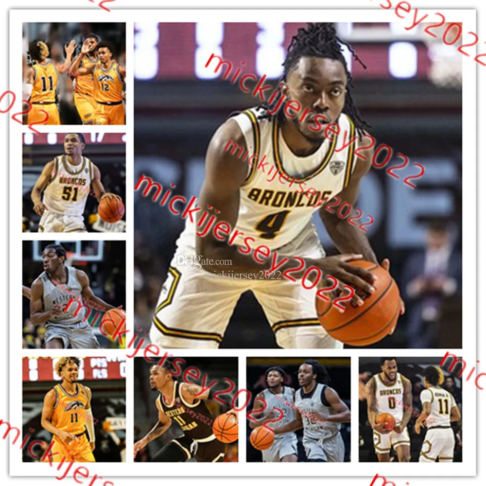 Markhi Strickland Western Michigan Jersey, individuell genähte Herren-Jugend 23 Josh Thomas 24 Michael Sulaka 31 Javonte Brown Western Michigan Broncos Basketball-Trikots