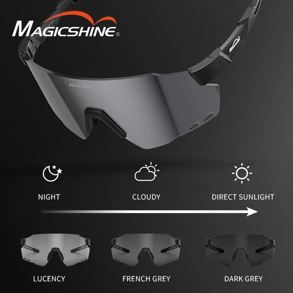 Utomhus Eyewear MagicShine Wind Breaker Bicycle Goggles Professional Road Bike Glasses Men Women Sport Solglasögon PC Lens UV400 TR90 Frames 231021