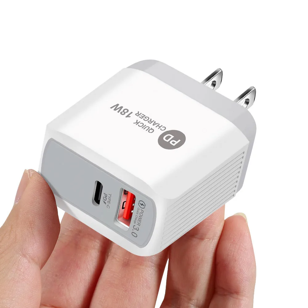 Chargeur USB type-c 18W QC 3.0, charge rapide, adaptateur mural pour téléphone portable, iPhone 15, Xiaomi 13, Samsung