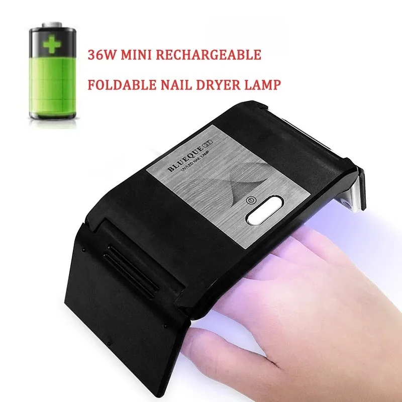 Sèche-ongles Mini lampe rechargeable pliante pour sécher les ongles 36W UV LED manucure Gel vernis Machine équipement de Salon 231020