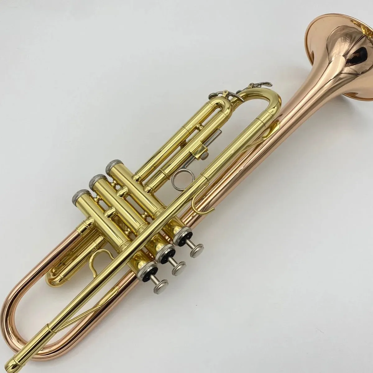 Strumento tromba professionale di alta qualità principianti suonare la tromba mano sinistra in bronzo fosforoso placcato oro con impugnatura inversa