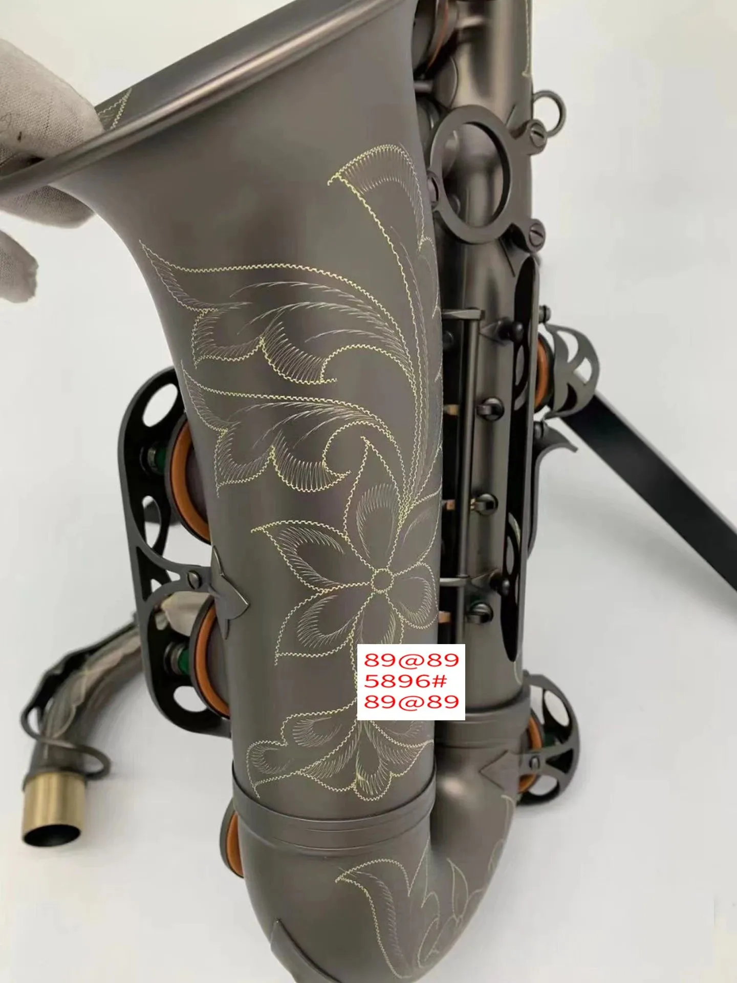 Frosted zwart goud professionele altsaxofoon drop E high-end zwart nikkel goud hoogwaardige toon altsax jazzinstrument