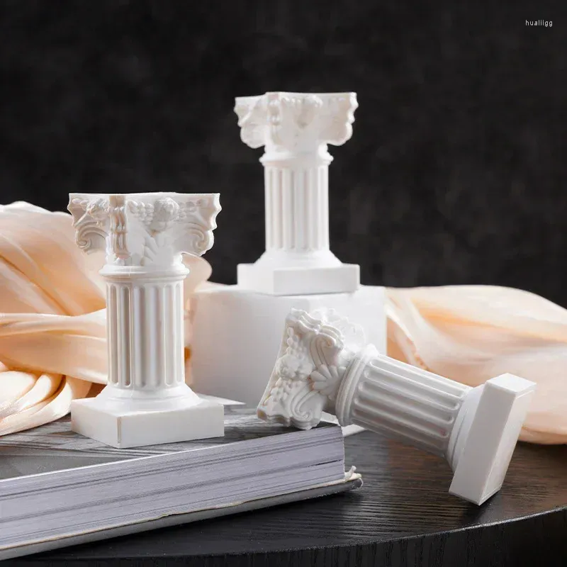 Posiadacze świec żywiczny filar świecznika Pillar Stand Stand Nordic Wedding Decor Roman Mini Party Statue Cokol COUNTAL