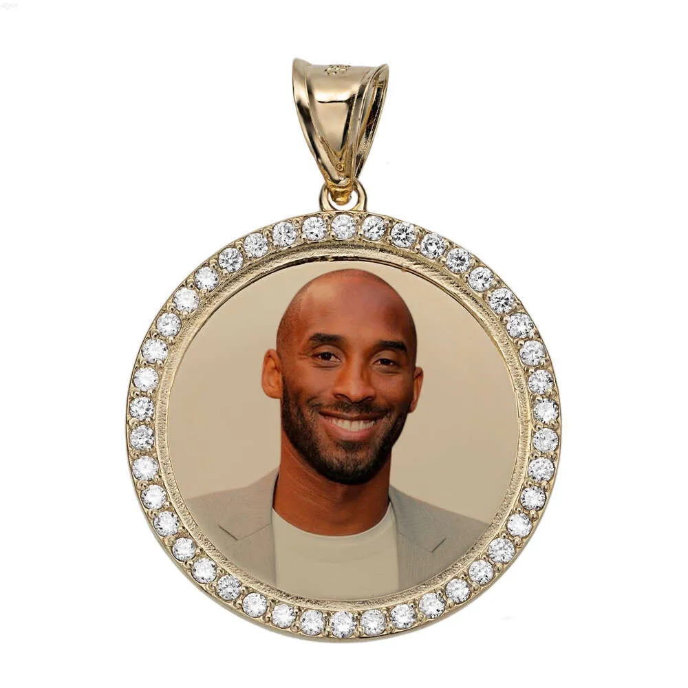 Hip hop imagem jóias 925 prata esterlina ouro vvs moissanite foto pingente ename 3d personalizado gelo fora memória pingente moissanite