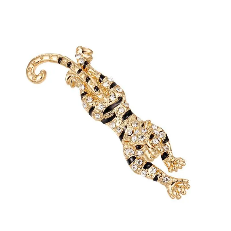 Pins Brooches Rhinestone Tiger Mens Alloy Retro Animal Cor Clothing For Men Pin Wedding Bridegroom Jewelry Accessories Drop Delivery Dhiwn