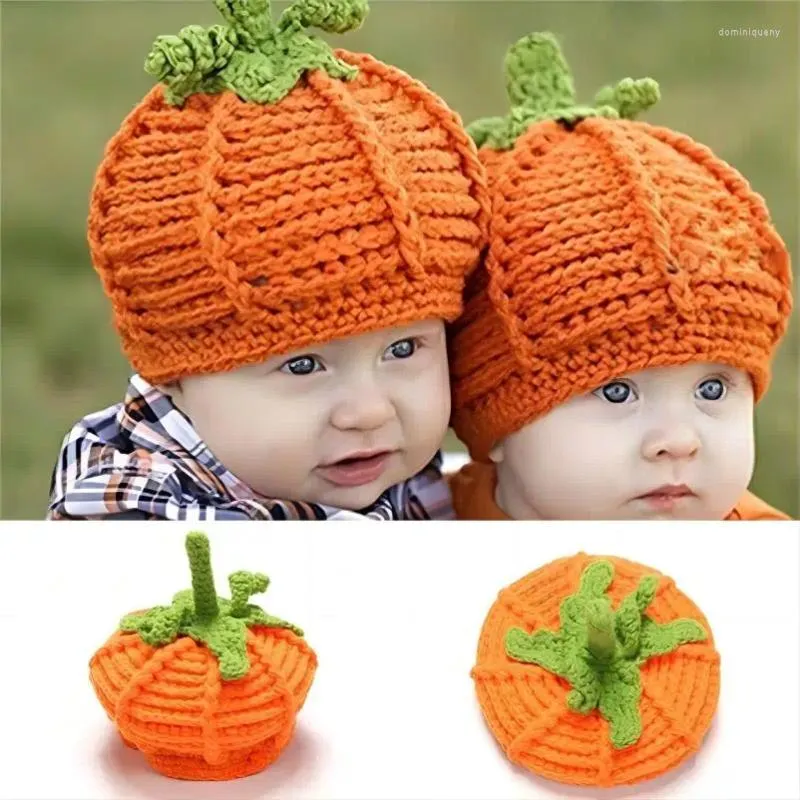 Berets Halloween Gift Children's Hat Pumpkin Handmade Knitted Boys And Girls' Woolen Autumn Winter Pullover