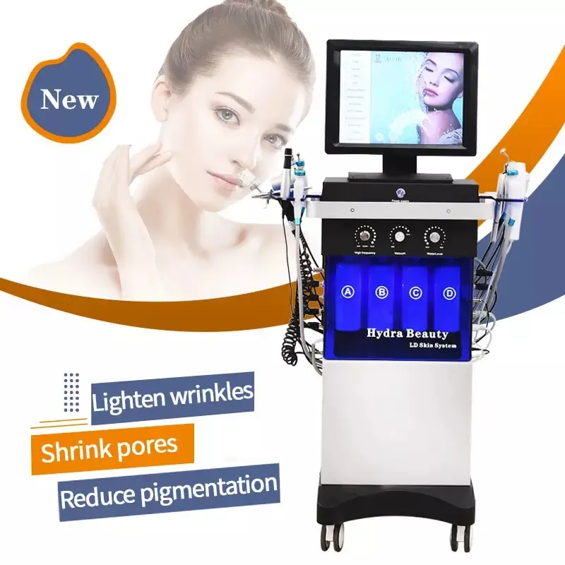 Machine hydrofaciale multifonction de soins de la peau, élimination des points noirs, traitement de l'acné, merlan du visage, Hydro Dermabrasion