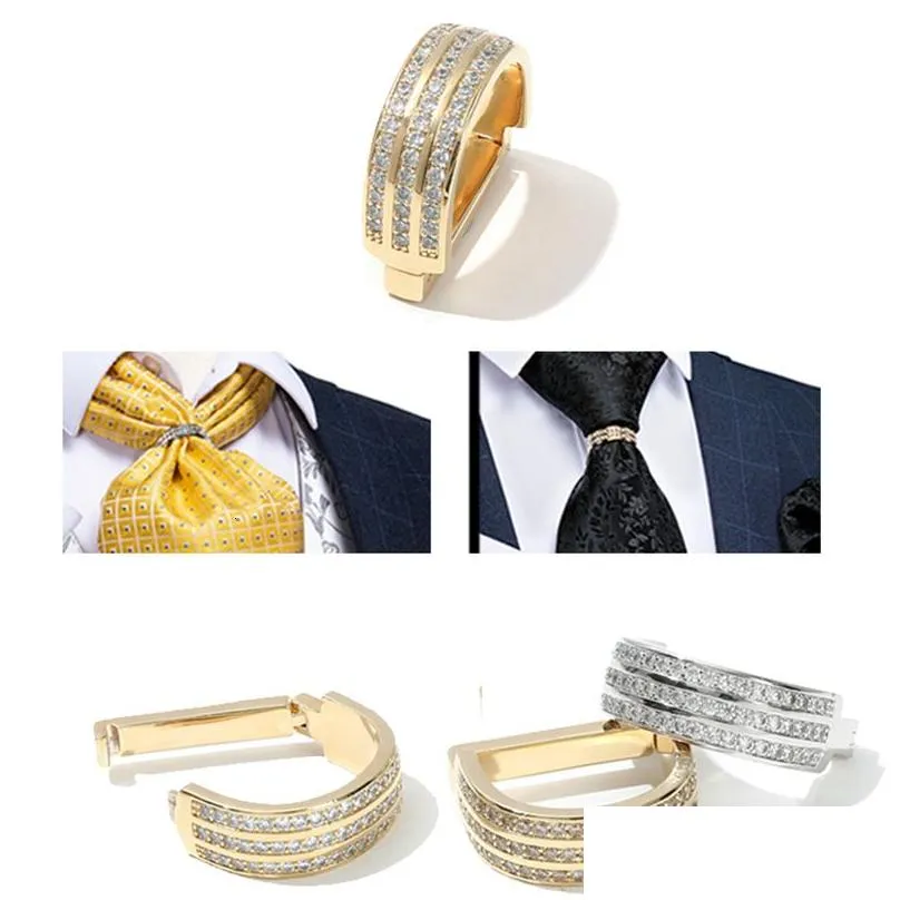 Cuff Links Cuff Links Designer Luxury Men Zip Tie Ring Clip Wedding Gift For Drop 221114 Jewelry Cufflinks Tie Clasps, Tacks Dhjbv