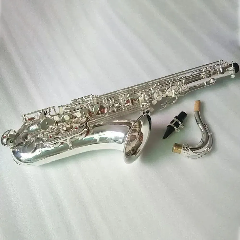 Новый серебряный 875 си-бемоль профессиональный тенор-саксофон, полностью серебряный, обеспечивающий максимально комфортное ощущение тенор-саксофона, джазового инструмента 01