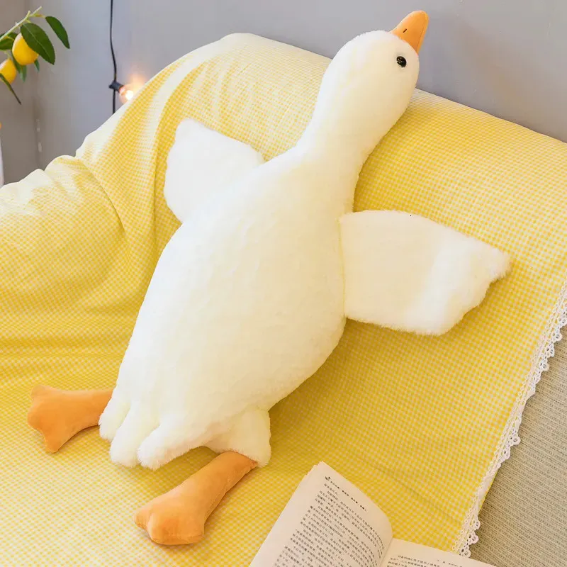 Bonecas de pelúcia Branco Ganso Brinquedos Fofo Pato Recheado Boneca Bonito Animal Sofá Sofá Travesseiro Decoração Presentes de Aniversário para Crianças Menina Tamanho 50cm 231020