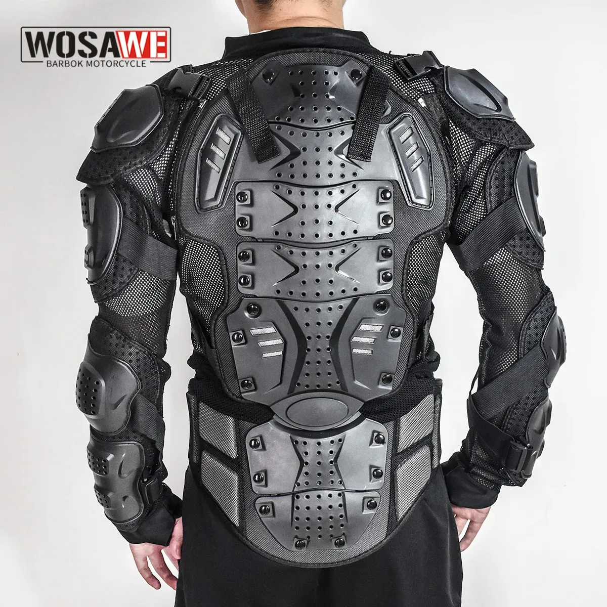 Skyddsutrustning Wosawe Sports Motorcykel Armor Protector Jacket Body Support Bandage Motocross Guard Brace Protective Gears Chest Ski Protection 231021