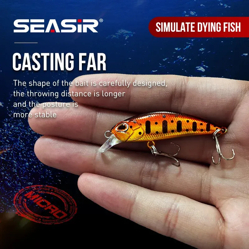 Baits Lures SEASIR Micro Minnow Mini Sinking Fishing 5cm 35g