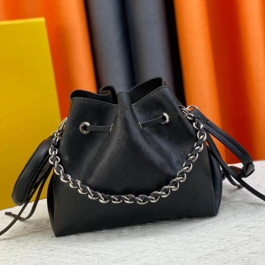 Дизайнерская сумка Bella Bucket Bag дизайнерская сумка из натуральной кожи с цепочкой, круглая сумка для монет на шнурке, через плечо, сумка через плечо с перфорацией, сумка-тоут с несколькими карманами 2 в 1