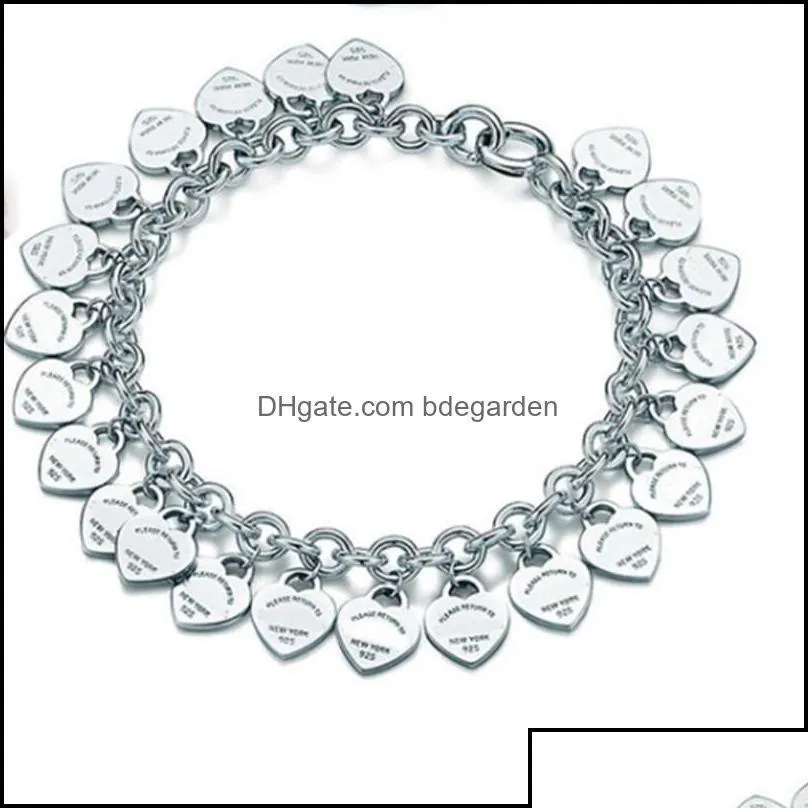 Schakelarmbanden Sieraden Sterling Sier 925 Klassiek Mode Hartkaart Damesarmband Vakantiecadeau 200925 Droplevering 2021 Pdqz Dhtnc