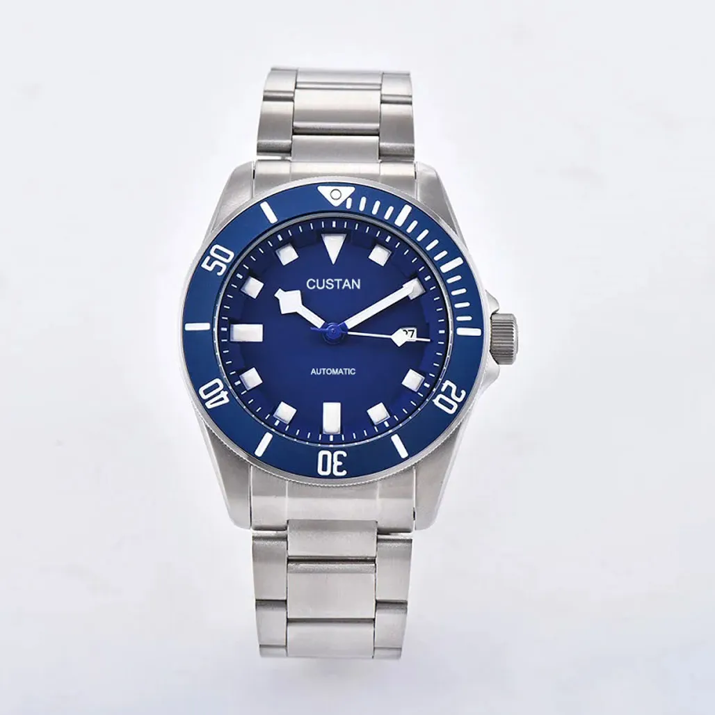 Men's Automatic Watch: Blue Dial, Ceramic Bezel, Luminous, 42mm, MIYOTA ...