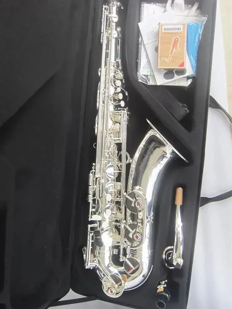 Silver Classic Mark VI Profesjonalny saksofon tenorowy wszystkie srebrne producent profesjonalny ton klasy saksofonowy instrument jazzowy 00