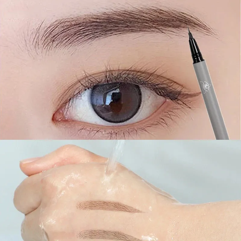 Rehausseurs de sourcils Crayon liquide ultrafin imperméable à l'eau couché ver à soie stylo eye-liner durable Nature brun gris maquillage à base d'eau 231020