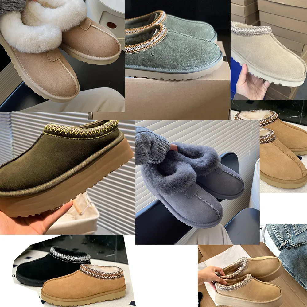 Bota de nieve Mujer Clásico Tazz Castaño Bota de plataforma ultra mini australiana Diapositivas de piel Piel de oveja Semilla de mostaza Invierno Botas de diseñador australiano sin cordones