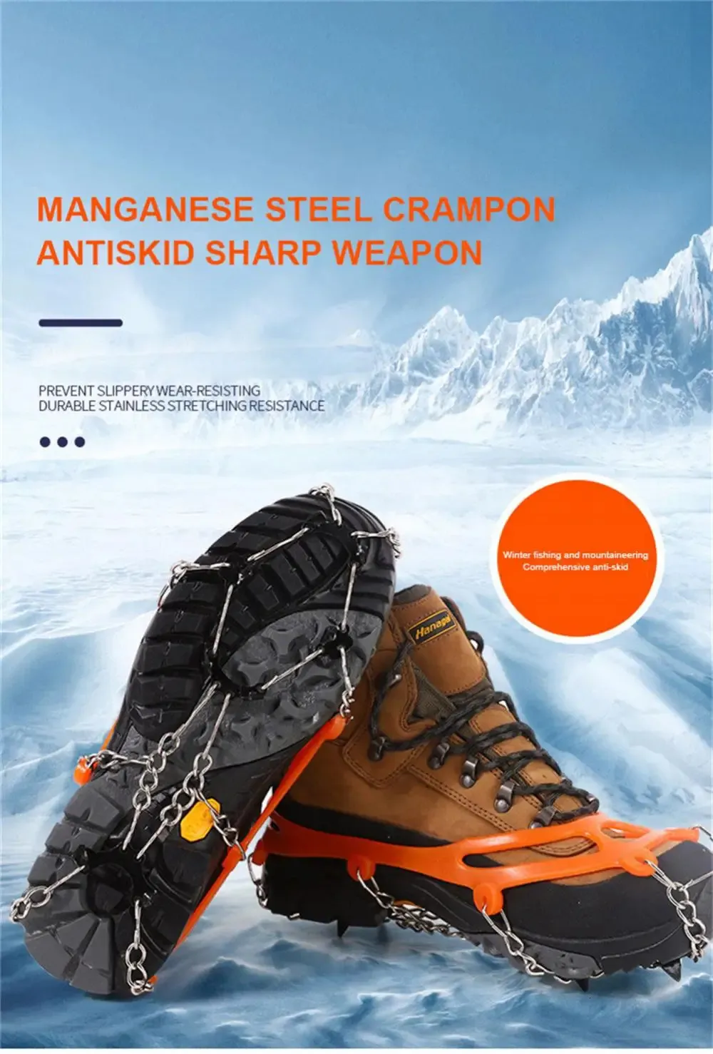 Chaînes Neige,Crampons De Traction Antidérapants à 10 - 12 - 14 - 18
