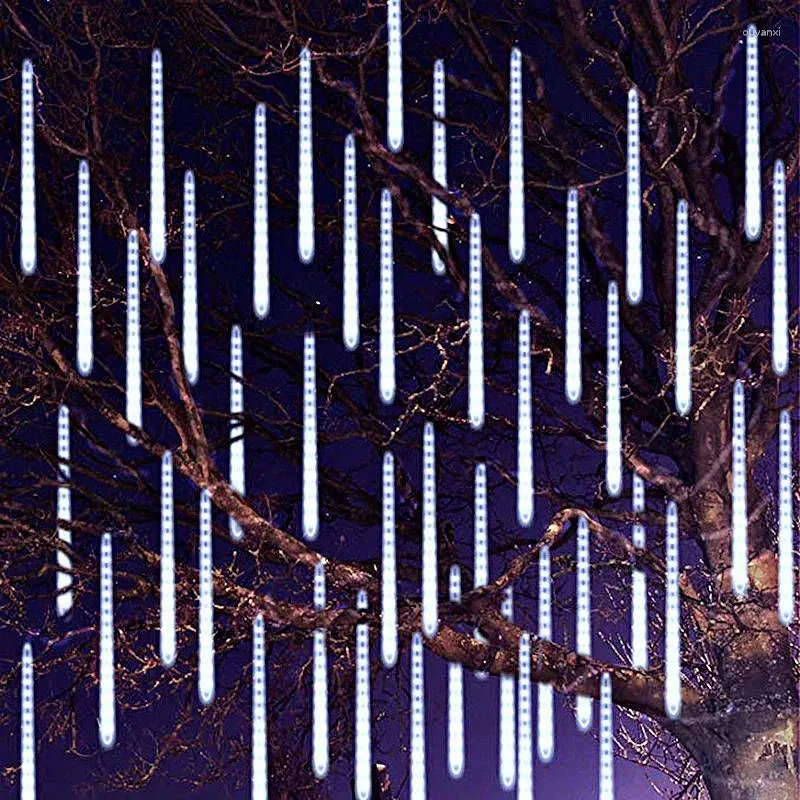 Strings Solar 30/50cm Meteor Shower LED String Lights Outdoor Street Lamp Garland Christmas Tree Decorations Wedding Fairy Garden Decor