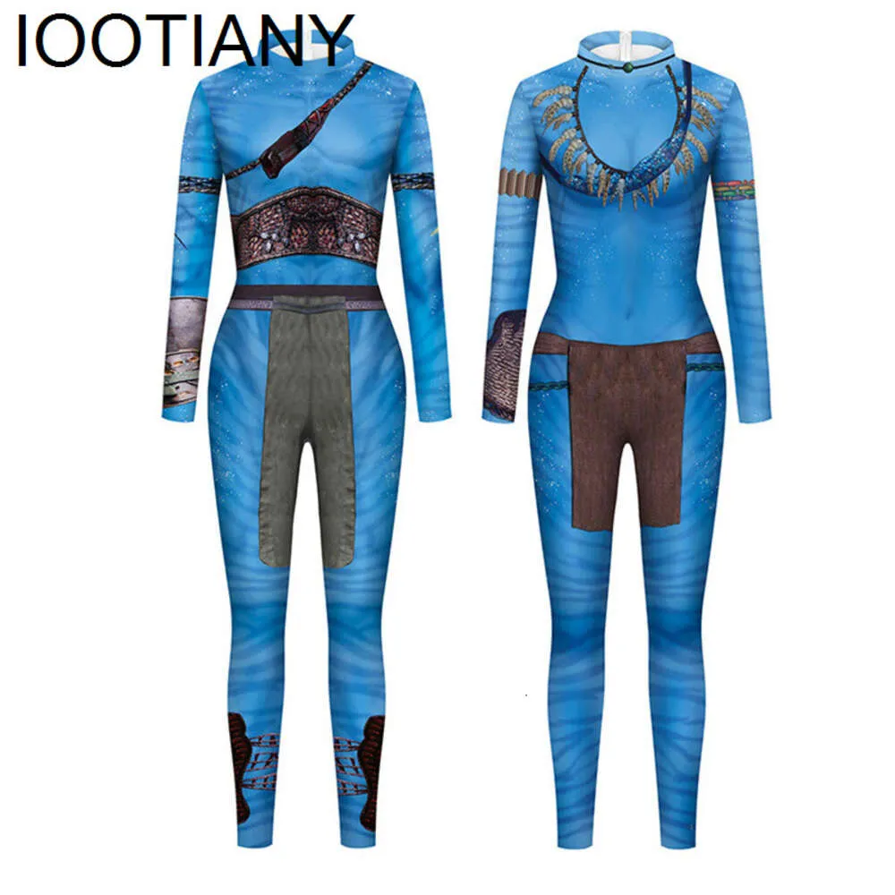 Ootiany vägen för vatten främmande cosplay 3d tryck jumpsuit kvinnor män avatar rollplay costume halloween zenti party sexig bodysuit