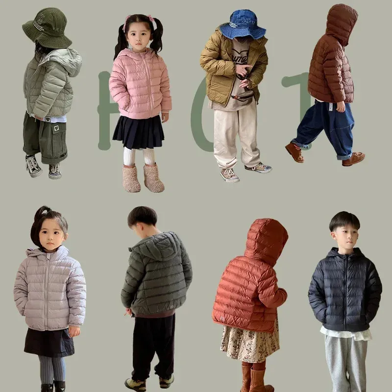 Kids Winter Down Coat 2-7Y 90% White Duck Down Padded Jacket