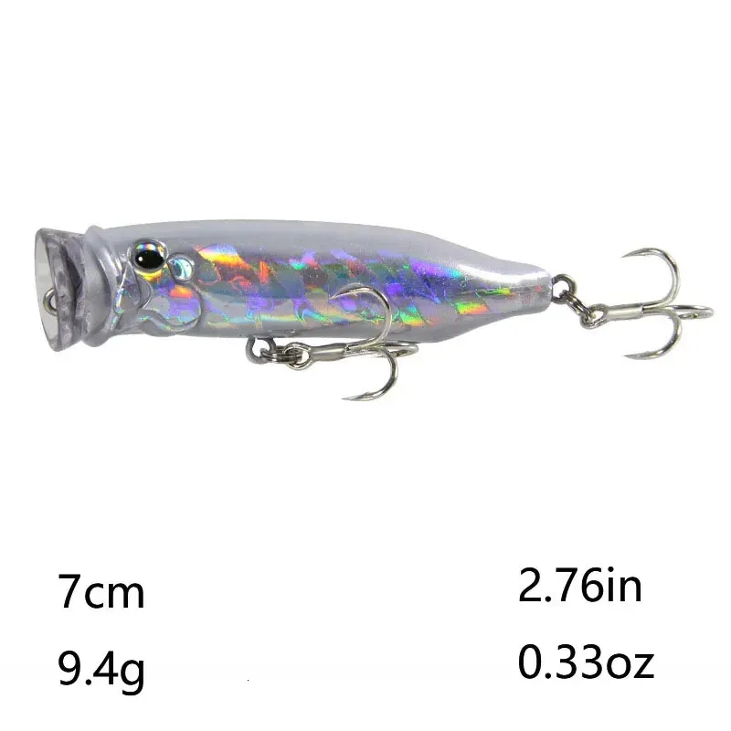 Topwater Popper Top Water Lures Hard Artificial Floating Bait With