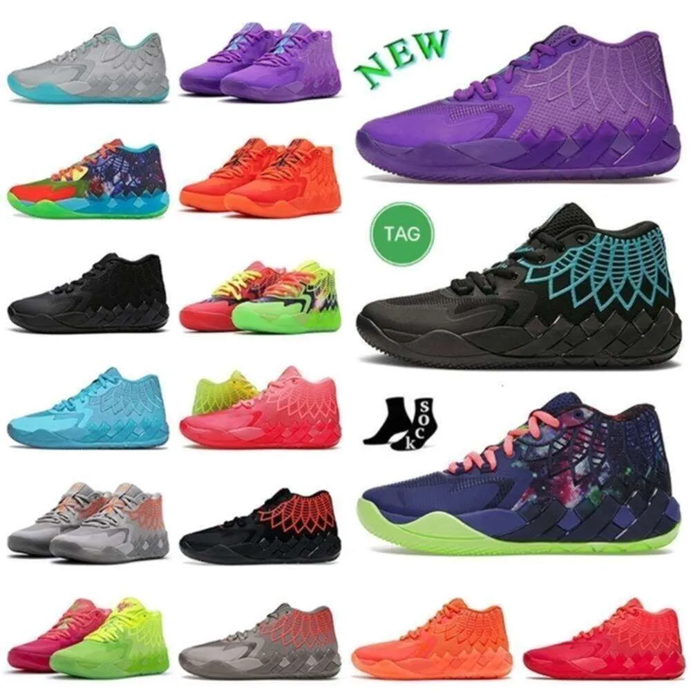 Chaussures d'extérieur Lamelo Shoe Lamelo Ball Hommes Chaussures de basket-ball Mb01 Designer Man Melo Rick et Mb01 01 Ballls Galaxy Bleu Rouge Vert Noir Blast Queen Designer Sneak