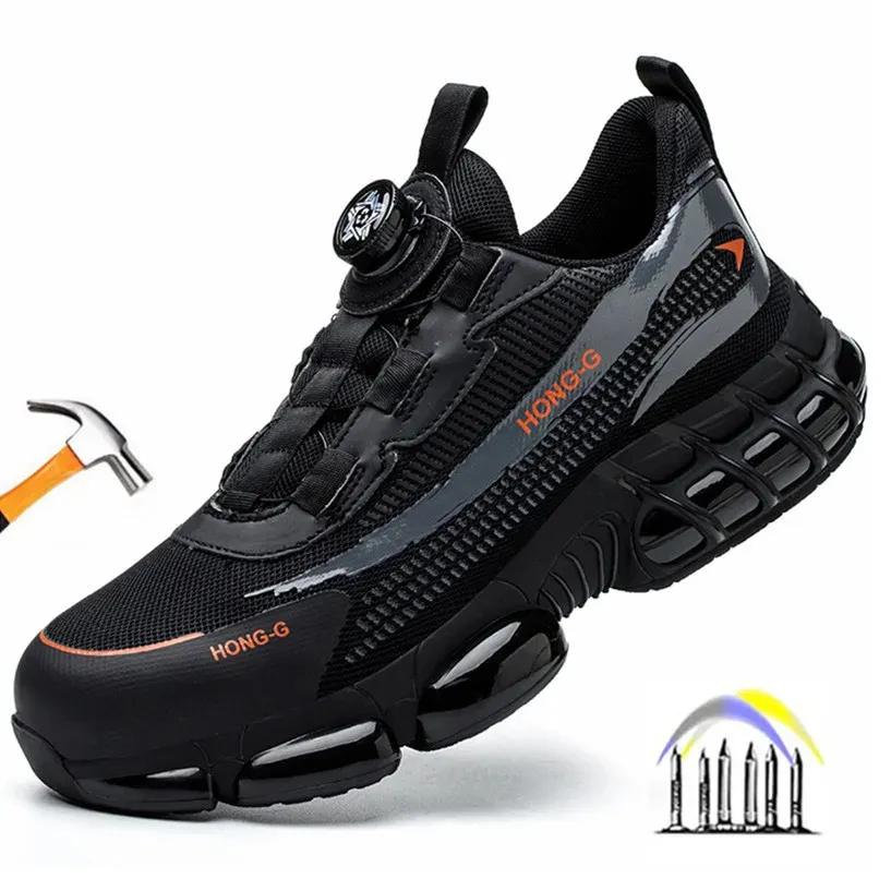 GAI chaussures habillées bouton poussoir rotatif hommes Anti-crevaison baskets travail homme sécurité chaussures de travail de protection avec embout en acier 231020