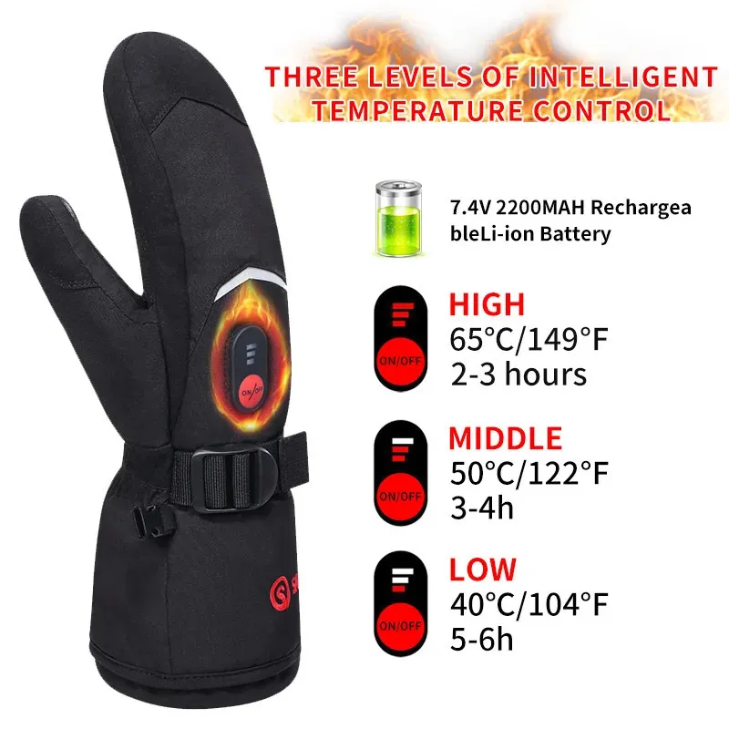 Rękawiczki narciarskie Zbawne ciepło zimowe rękawiczki Ski Ogrzewane rękawiczki ładowalne akumulator eeltyczny dla mężczyzn kobiety utrzymują ciepło podgrzewane rękawiczki sportowe na zewnątrz 231021