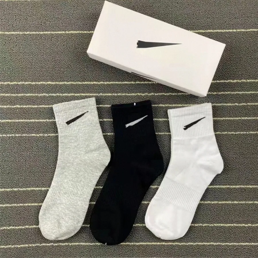 Men Sock Sports Socks Premium Fashion Womens Cotton Classic Letter Breattable 100% Pure Cotton Black White Basketball Football Outdoor A4IP#