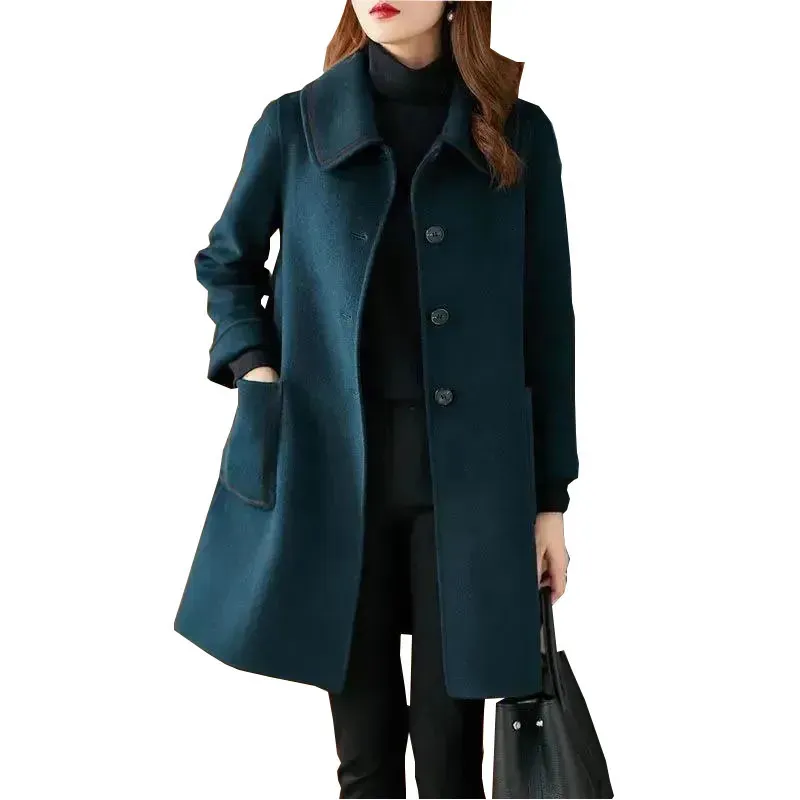 Abbigliamento da donna in misto lana Plus Cappotto di lana ispessito in cotone Lunghezza media Autunno e inverno 2023 Giacca allentata Trench 231020