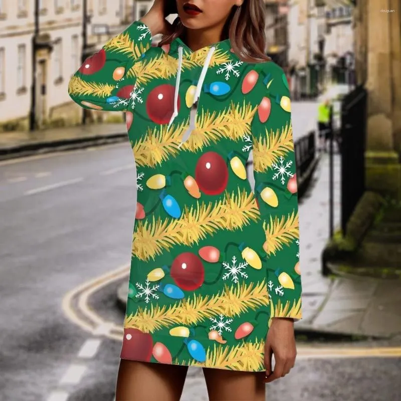 Women's Hoodies Christmas Tree Print Hoodie Autumn Winter Sweatshirt Dress Casual Long Streetwear Commuting Skin Friendly Pullover