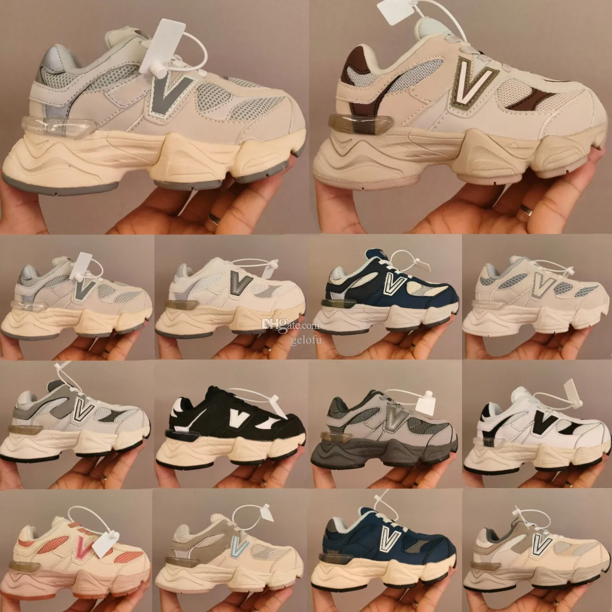 Barn designer skor 9060s småbarn nb sneakers som driver barn ungdomstränare ungdom svart vita stora pojkar flickor barn löpare sko rosa grå mörkblå röd l5ud#