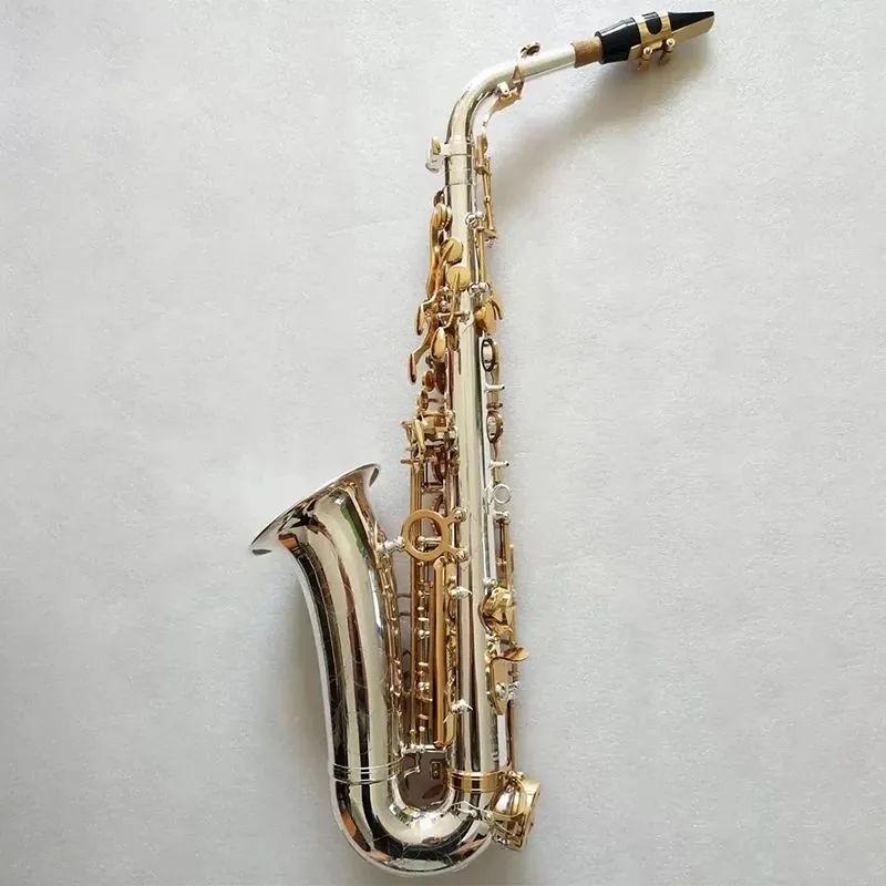 Neues, weißkupfervergoldetes, professionelles E-Tune-Altsaxophon 037, Eins-zu-eins-Originalstruktur, tief geschnitztes Altsaxophon