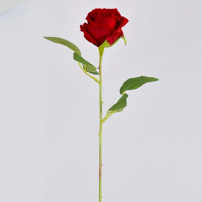 Декоративные цветы, одиночный искусственный цветок, теплая серия, роза, композиция для гостиной, украшение, пластиковый шелковый сухой букет