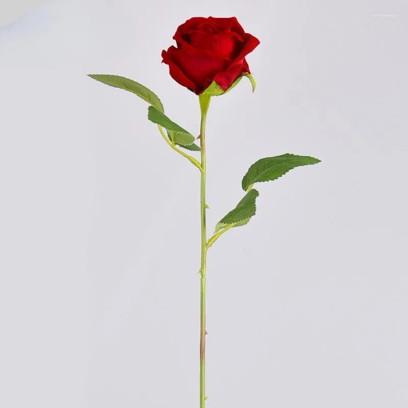 Decorative Flowers Single Simulation Flower Warm Series Rose Living Room Arrangement Decoration Plastic Silk Dry Bouquet