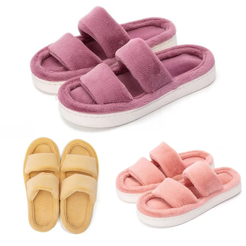 Designer Slippers Dames Platform Slides Schoenen Bont Winter Sneeuw Warme Sandalen Roze Paars Geel Bont Slippe Damesschoenen