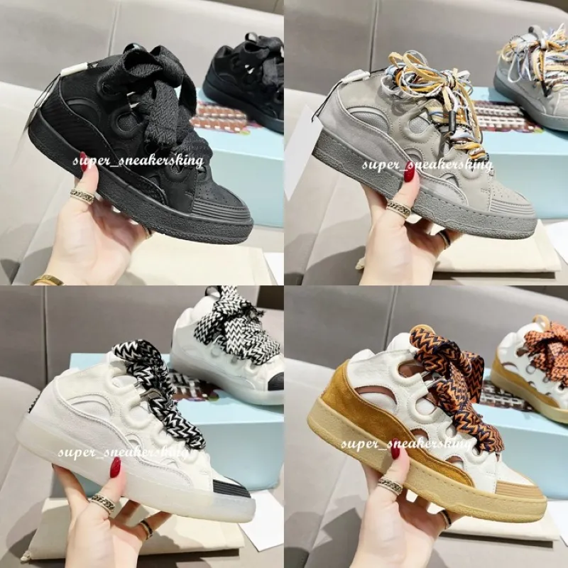 Designer skor trottoarkant sneaker bröd sko män tränare mode läder kvinnor sneakers lyxig utomhus snörning plattform sko låg top tränare