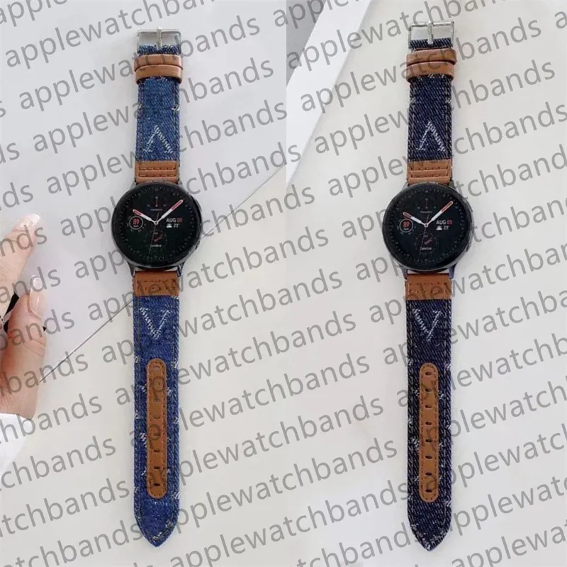 20mm 22mm Band Designer Samsung Watch Band Watch Strap For Samsung Galaxy Watch 5 4 Band 40mm 44mm 42mm 46mm Luxury Denim Monogram Armband Smart Straps