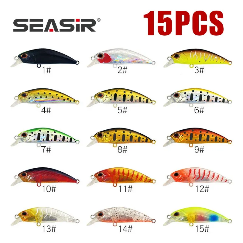 Przynęty przynęty Seasir Micro Minnow 1PCS Mini Sinking Fishing 5cm 35G 15 Colors Sztuczna twarda przynęta Profesjonalna jerkbait grzechotka walcząca 231020